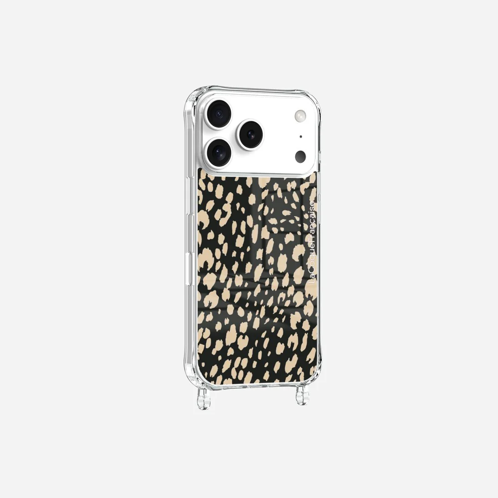 Coque Anneaux Imprimee Leopard Noir Et Beige - Image 29