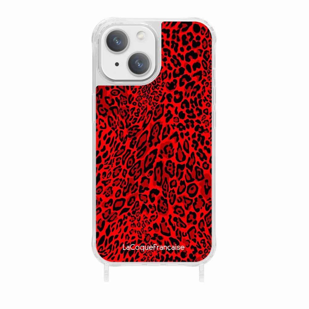 Coque Anneaux Imprimee Leopard Rouge - Image 17