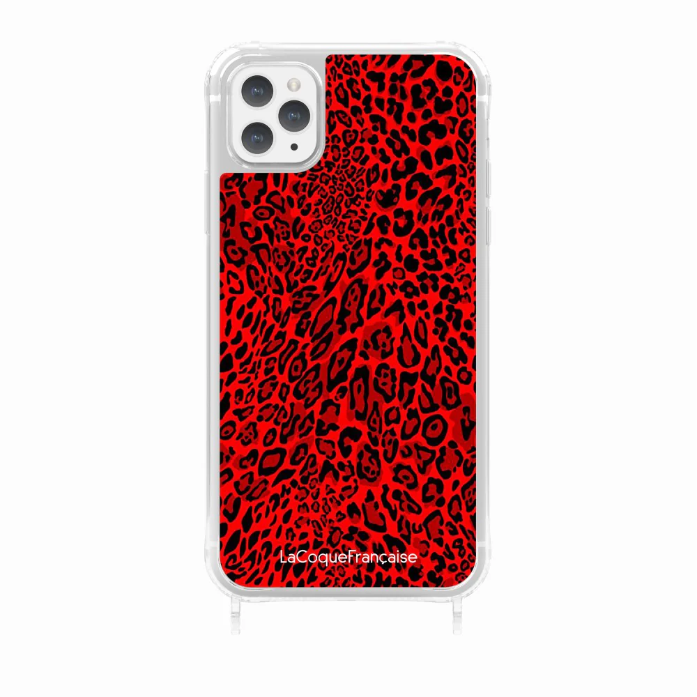 Coque Anneaux Imprimee Leopard Rouge - Image 21