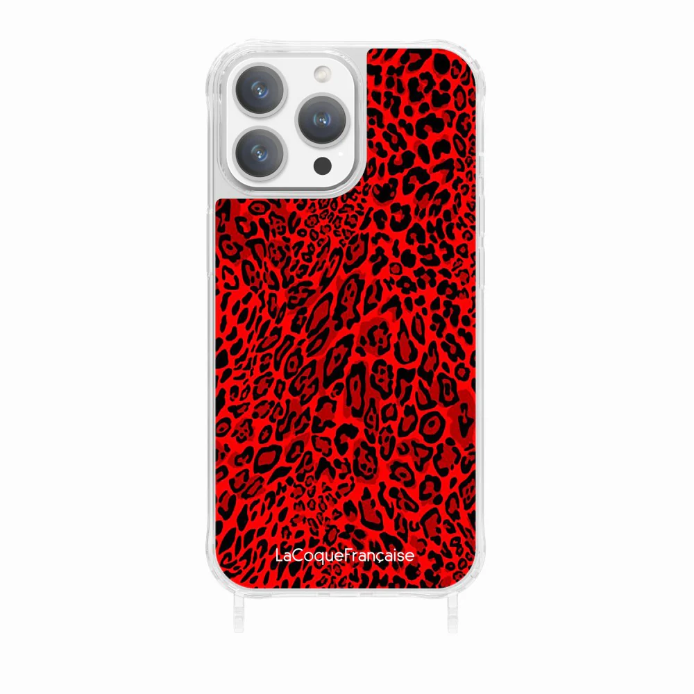 Coque Anneaux Imprimee Leopard Rouge - Image 6