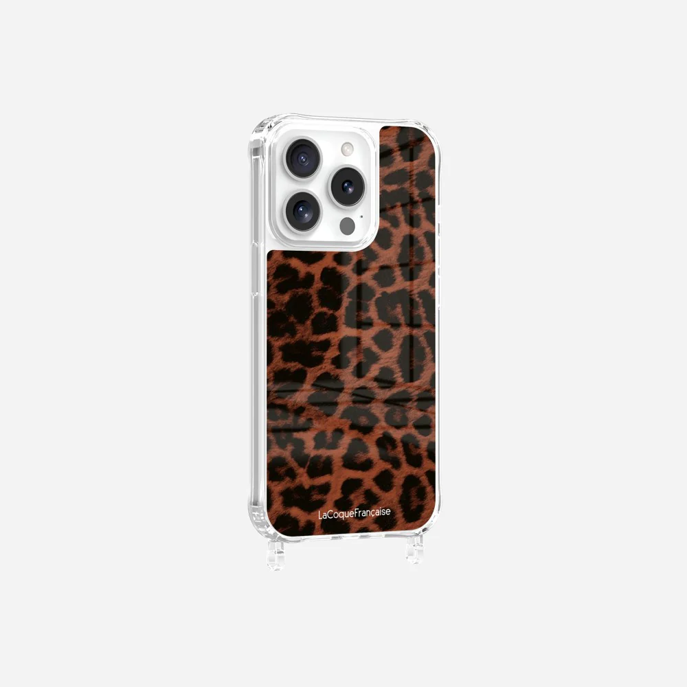 Coque Anneaux Imprimee Leopard Terracotta Et Noir - Image 10