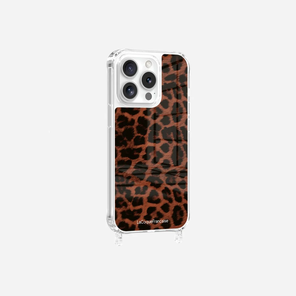 Coque Anneaux Imprimee Leopard Terracotta Et Noir - Image 14