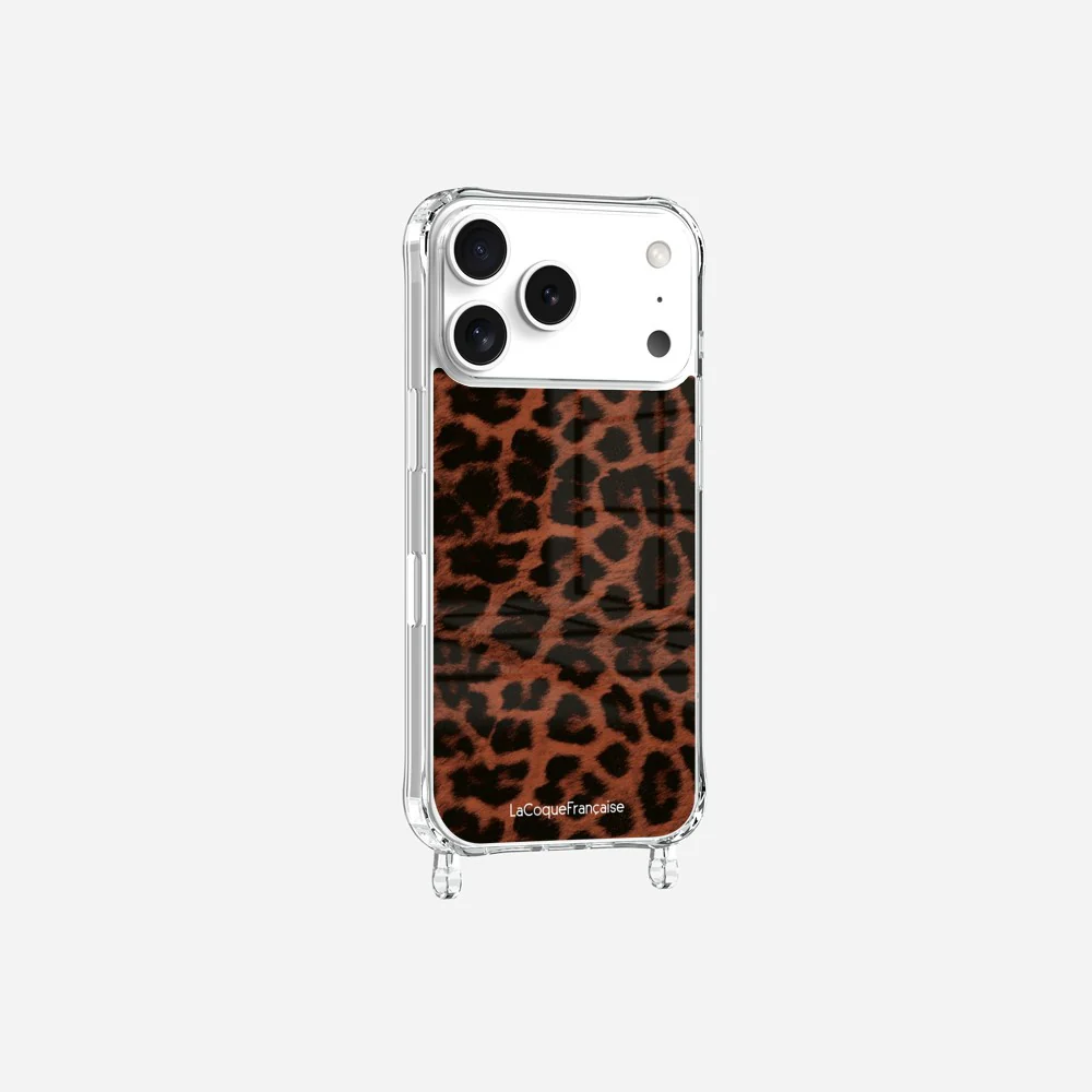 Coque Anneaux Imprimee Leopard Terracotta Et Noir - Image 3
