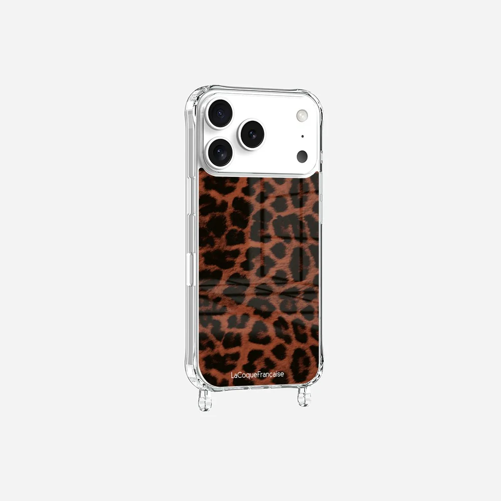Coque Anneaux Imprimee Leopard Terracotta Et Noir - Image 4
