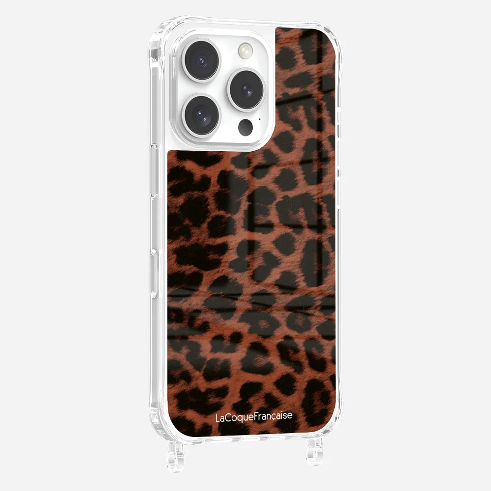 Coque Anneaux Imprimee Leopard Terracotta Et Noir - Image 6