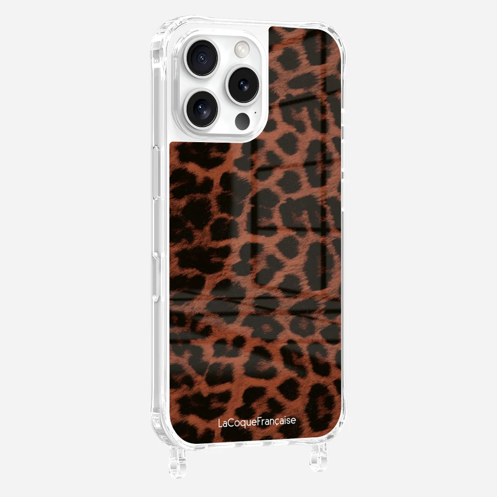 Coque Anneaux Imprimee Leopard Terracotta Et Noir - Image 7