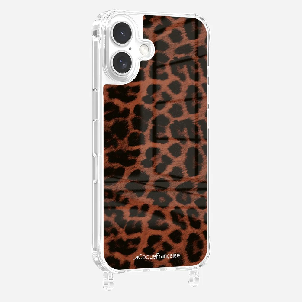 Coque Anneaux Imprimee Leopard Terracotta Et Noir - Image 8