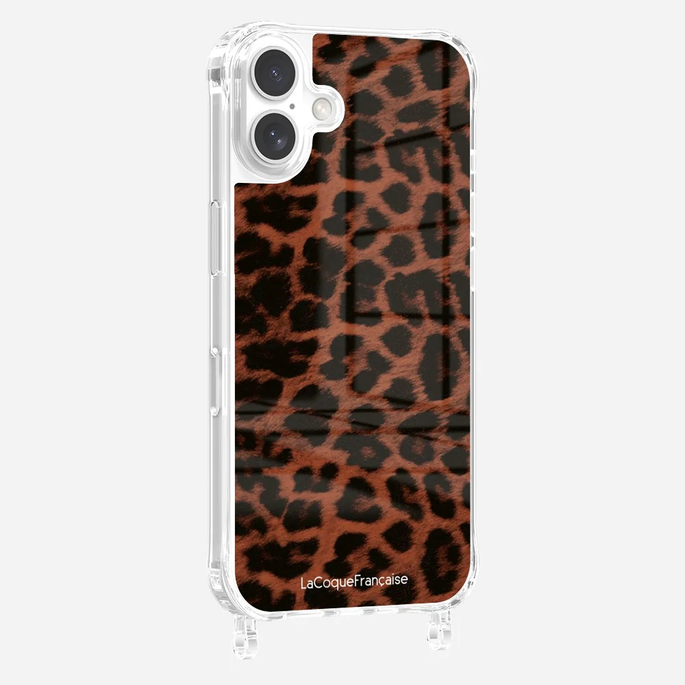 Coque Anneaux Imprimee Leopard Terracotta Et Noir - Image 9