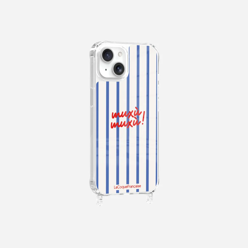 Coque Anneaux Imprimee Muxu Muxu Rayure Bleu - Image 12