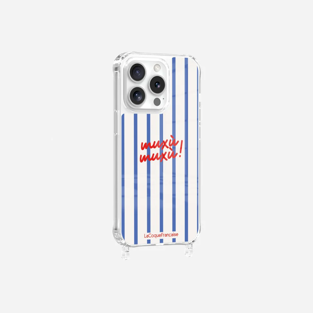 Coque Anneaux Imprimee Muxu Muxu Rayure Bleu - Image 14