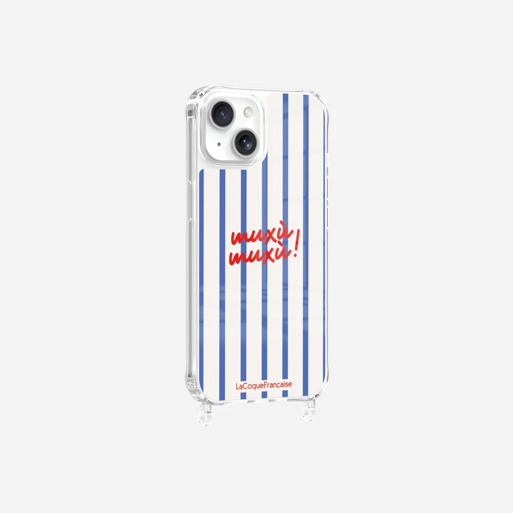 Coque Anneaux Imprimee Muxu Muxu Rayure Bleu - Image 16