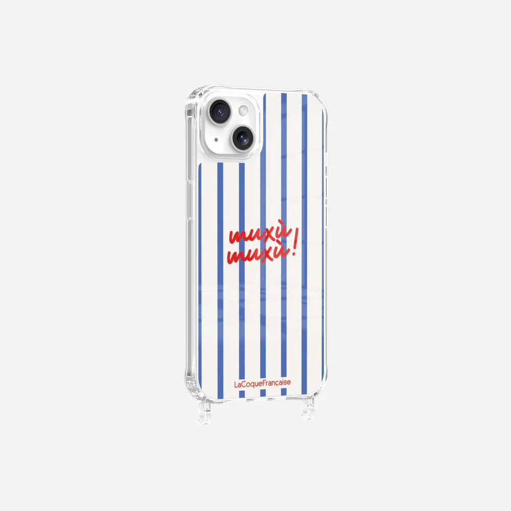 Coque Anneaux Imprimee Muxu Muxu Rayure Bleu - Image 17