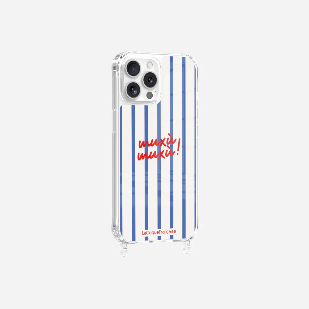 Coque Anneaux Imprimee Muxu Muxu Rayure Bleu - Image 19