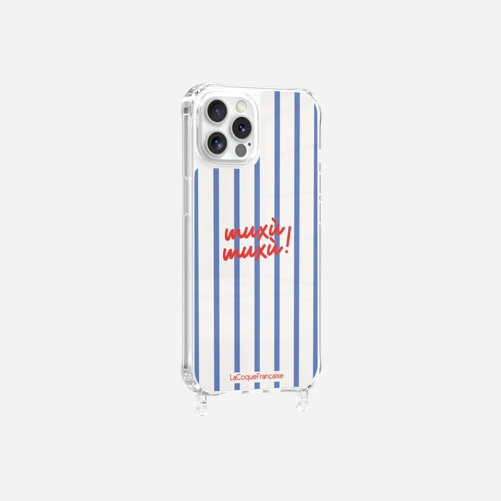 Coque Anneaux Imprimee Muxu Muxu Rayure Bleu - Image 21
