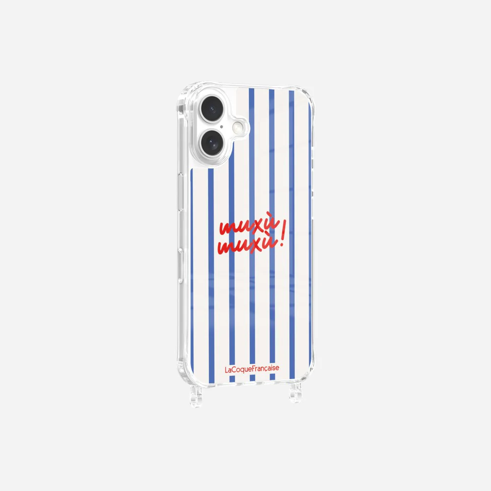 Coque Anneaux Imprimee Muxu Muxu Rayure Bleu - Image 8