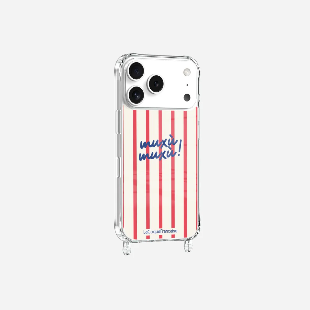 Coque Anneaux Imprimee Muxu Muxu Rayure Rouge - Image 4