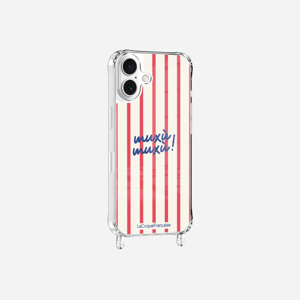Coque Anneaux Imprimee Muxu Muxu Rayure Rouge - Image 5