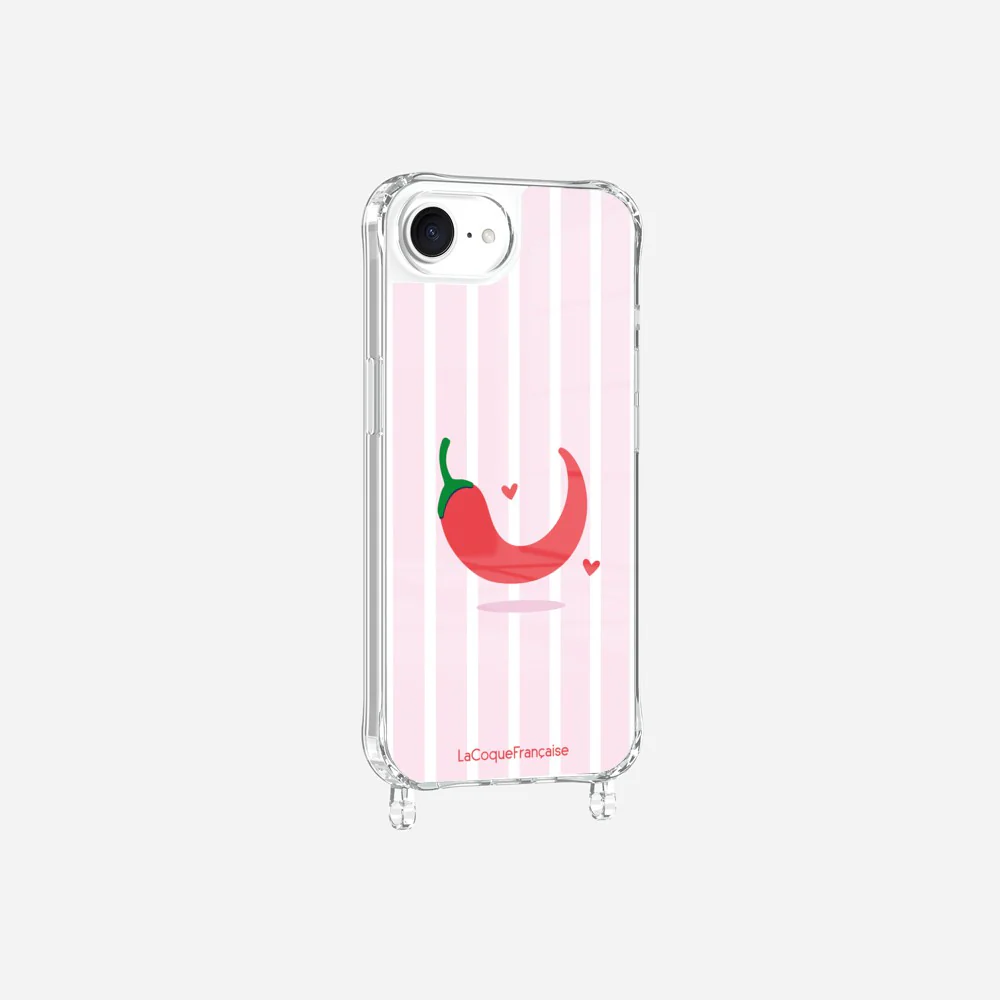 Coque Anneaux Imprimee Piment Rayure