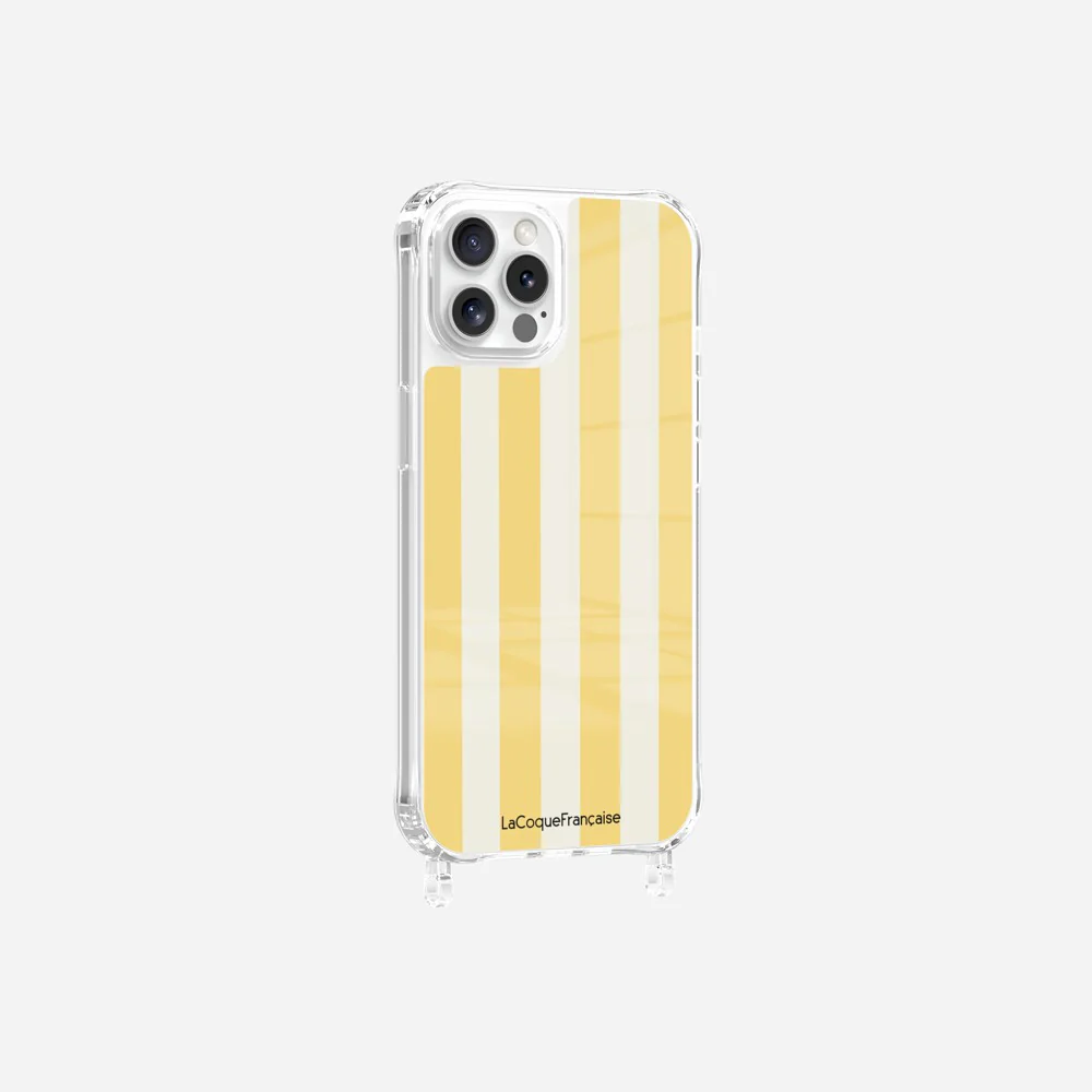 Coque Anneaux Imprimee Rayure Jaune Beige - Image 21