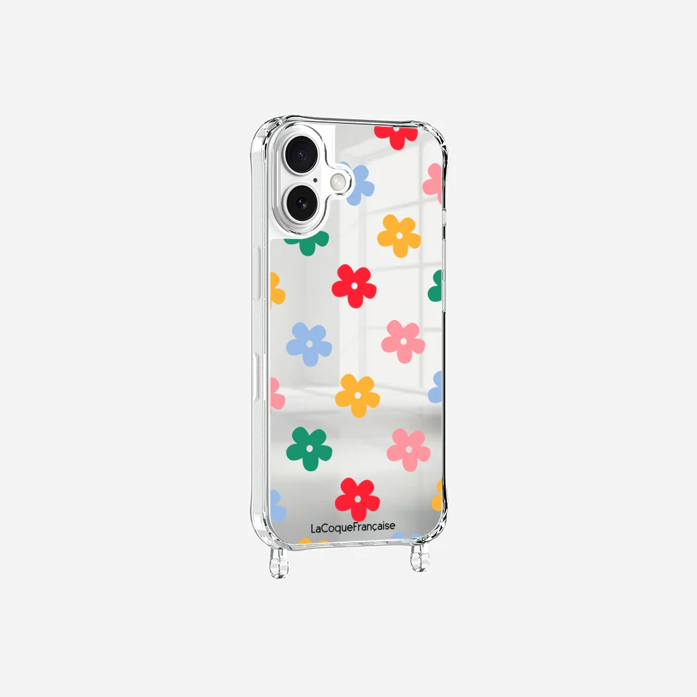 Coque Anneaux Miroir Imprimee Flower - Image 6