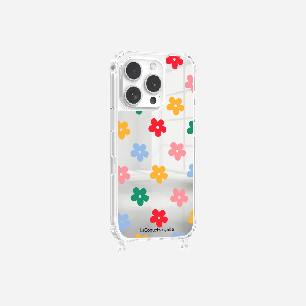 Coque Anneaux Miroir Imprimee Flower - Image 7