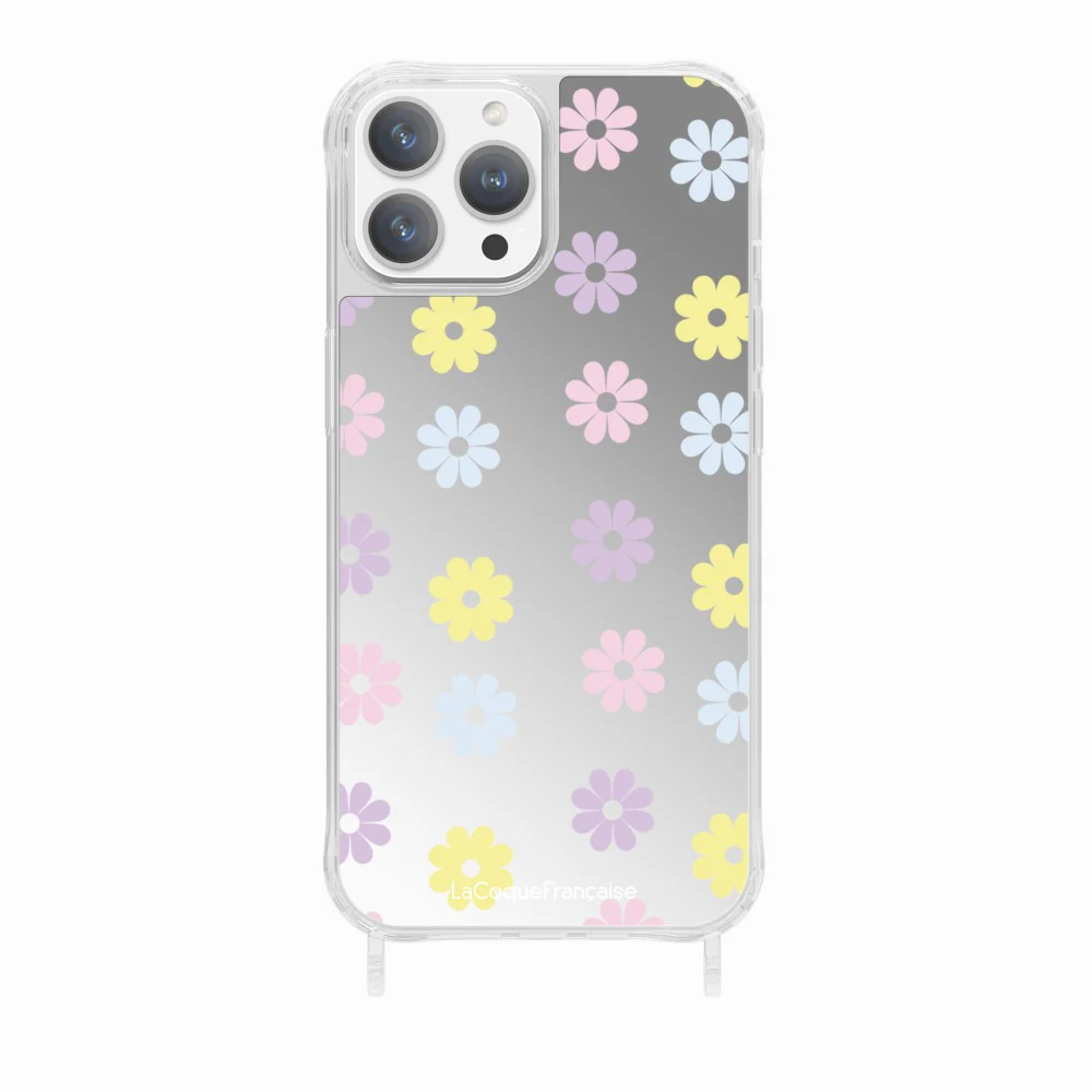 Coque Anneaux Miroir Imprimee Marguerite Pastel - Image 18