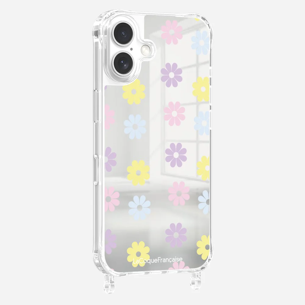 Coque Anneaux Miroir Imprimee Marguerite Pastel - Image 7