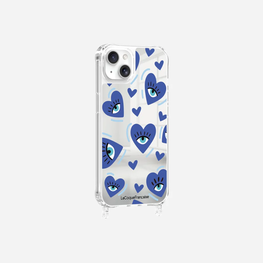 Coque Anneaux Miroir Imprimee Yeux D'amour Bleu - Image 17