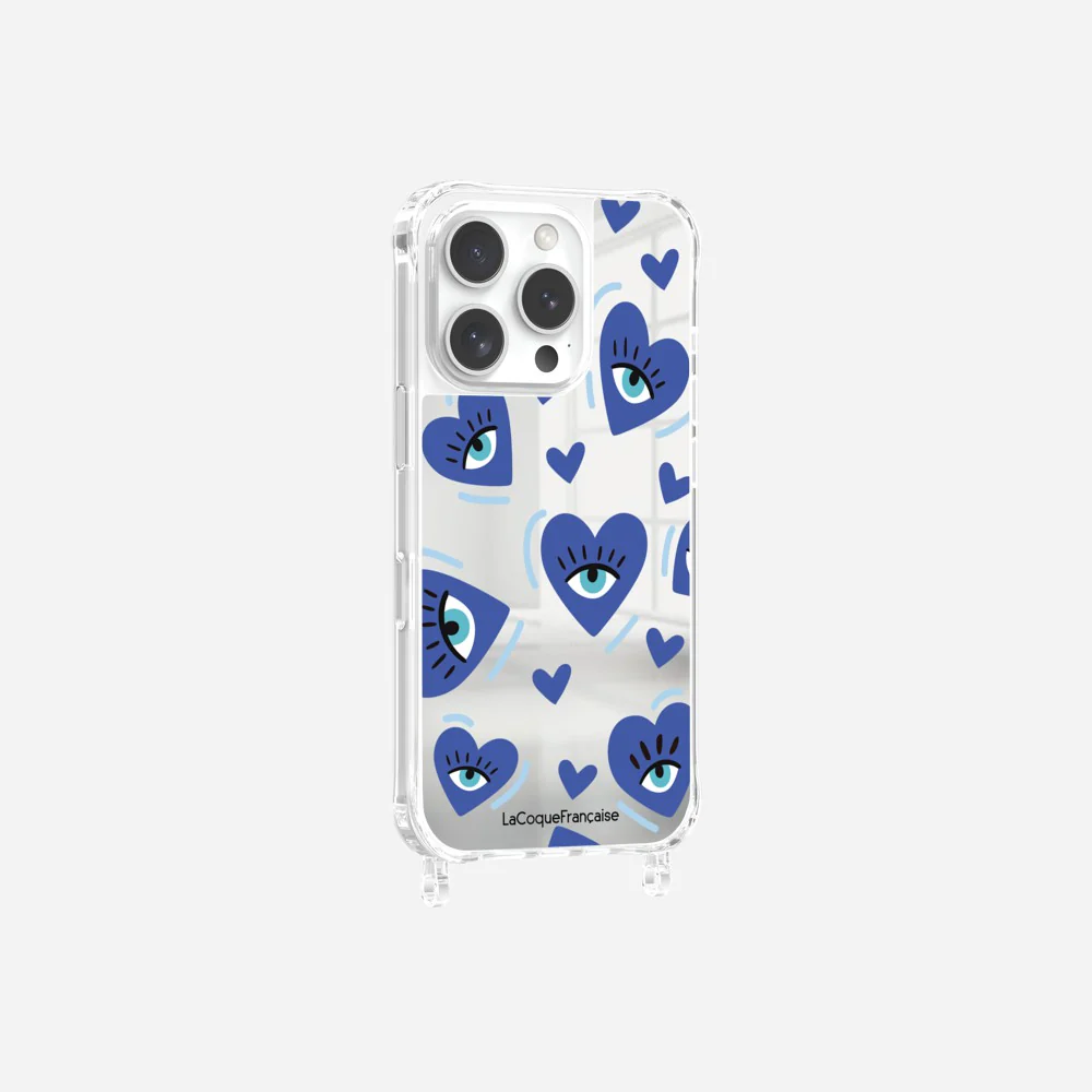 Coque Anneaux Miroir Imprimee Yeux D'amour Bleu - Image 6