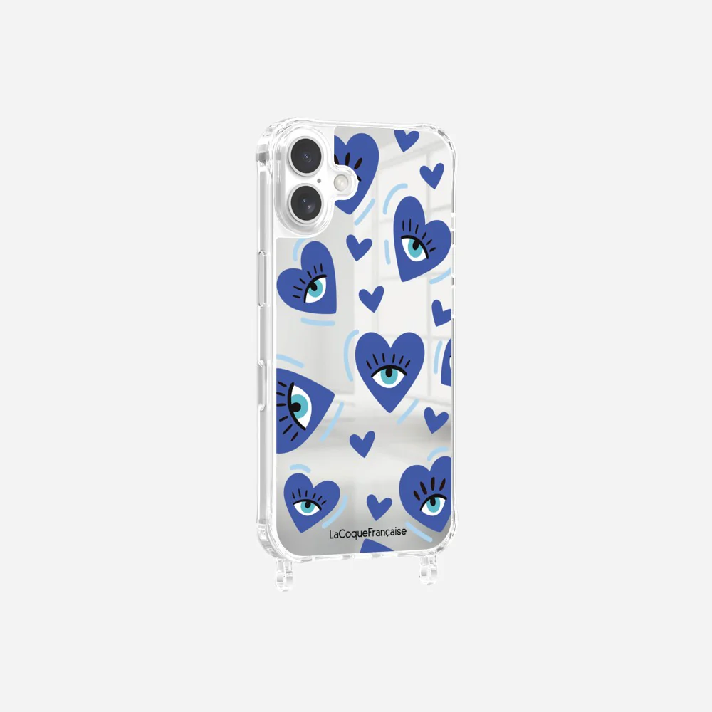 Coque Anneaux Miroir Imprimee Yeux D'amour Bleu - Image 9