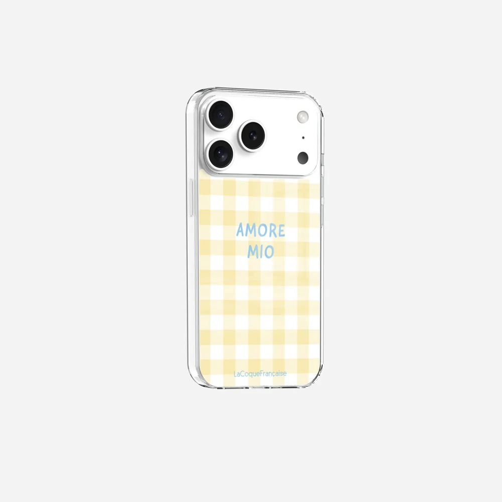 Coque Sans Anneaux Imprimee Amore Mio Vichy Jaune - Image 3