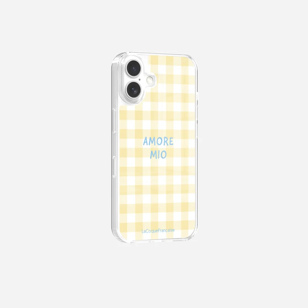 Coque Sans Anneaux Imprimee Amore Mio Vichy Jaune - Image 5