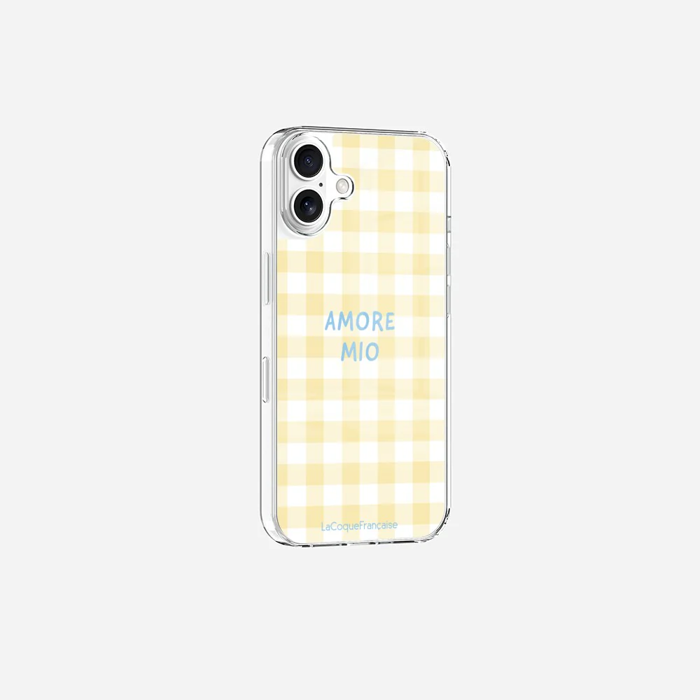 Coque Sans Anneaux Imprimee Amore Mio Vichy Jaune - Image 8