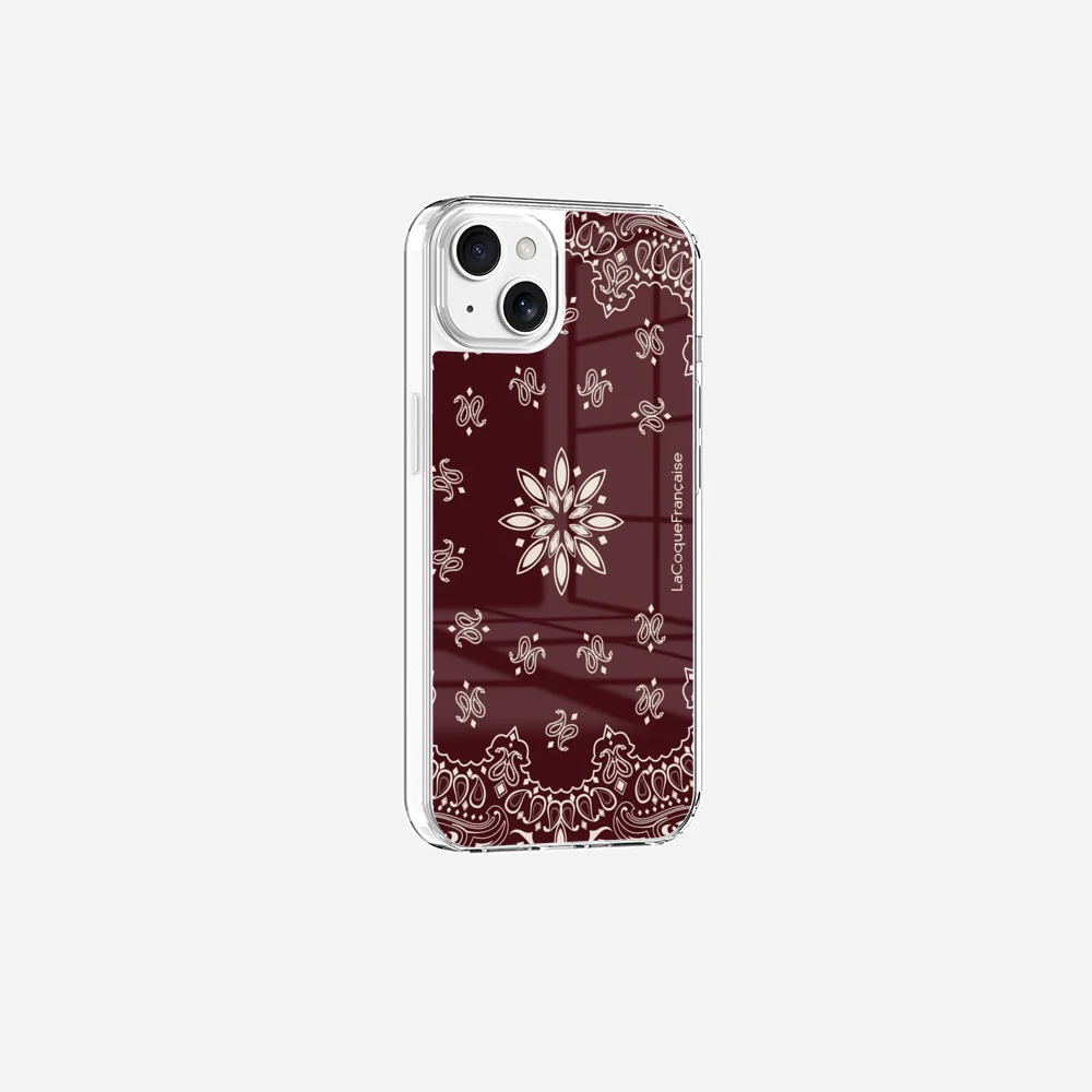 Coque Sans Anneaux Imprimee Bandana Bordeaux - Image 13
