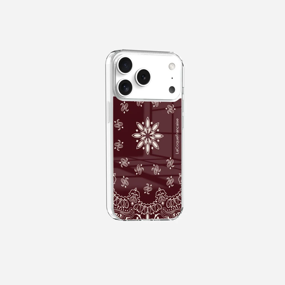 Coque Sans Anneaux Imprimee Bandana Bordeaux - Image 4