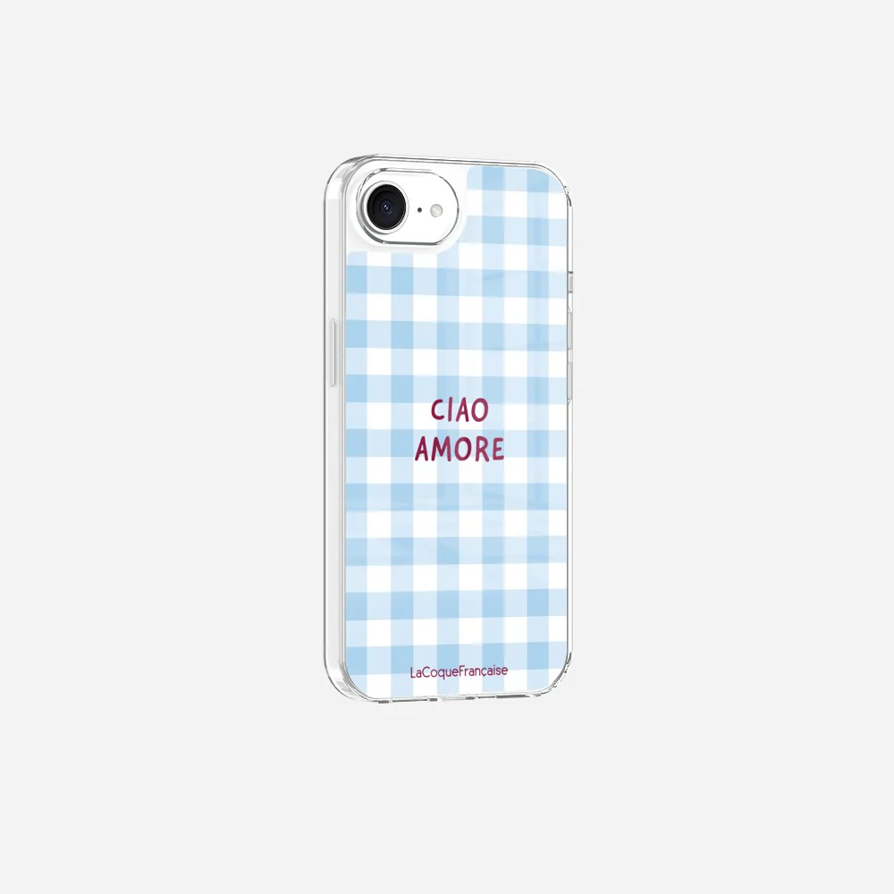 Coque Sans Anneaux Imprimee Ciao Amore Vichy Bleu - Image 2