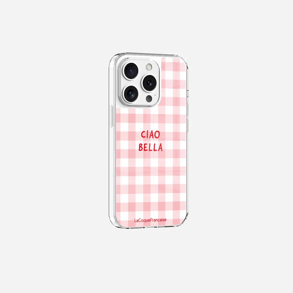 Coque Sans Anneaux Imprimee Ciao Bella Vichy Rose - Image 9