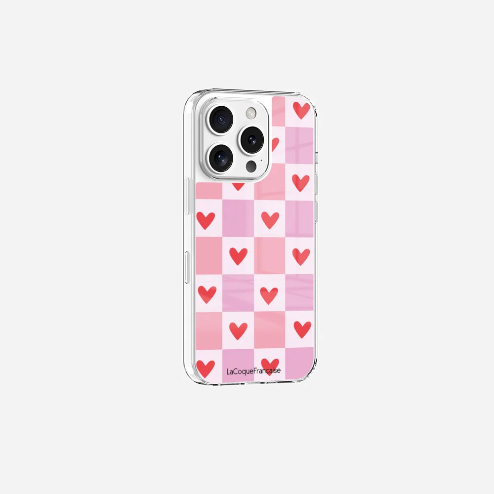 Coque Sans Anneaux Imprimee Coeur Carreau - Image 6