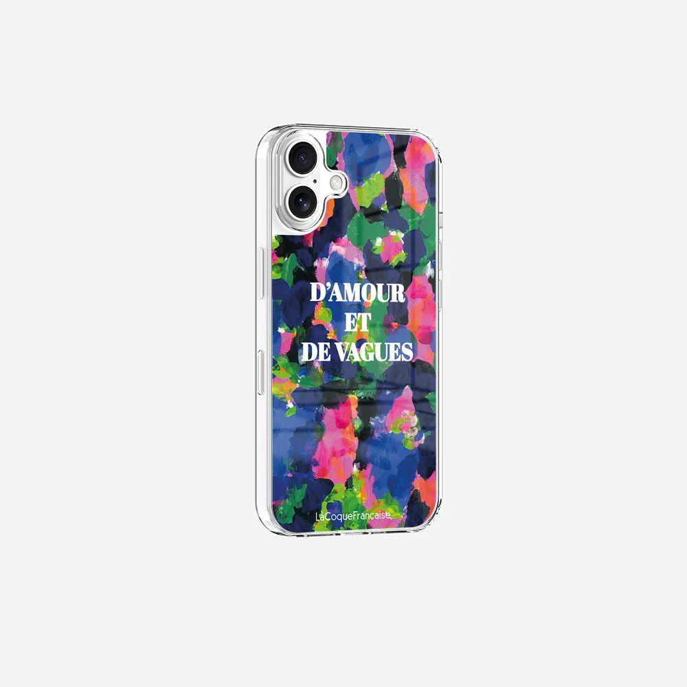 Coque Sans Anneaux Imprimee D'amour Et De Vagues Bleu - Image 6
