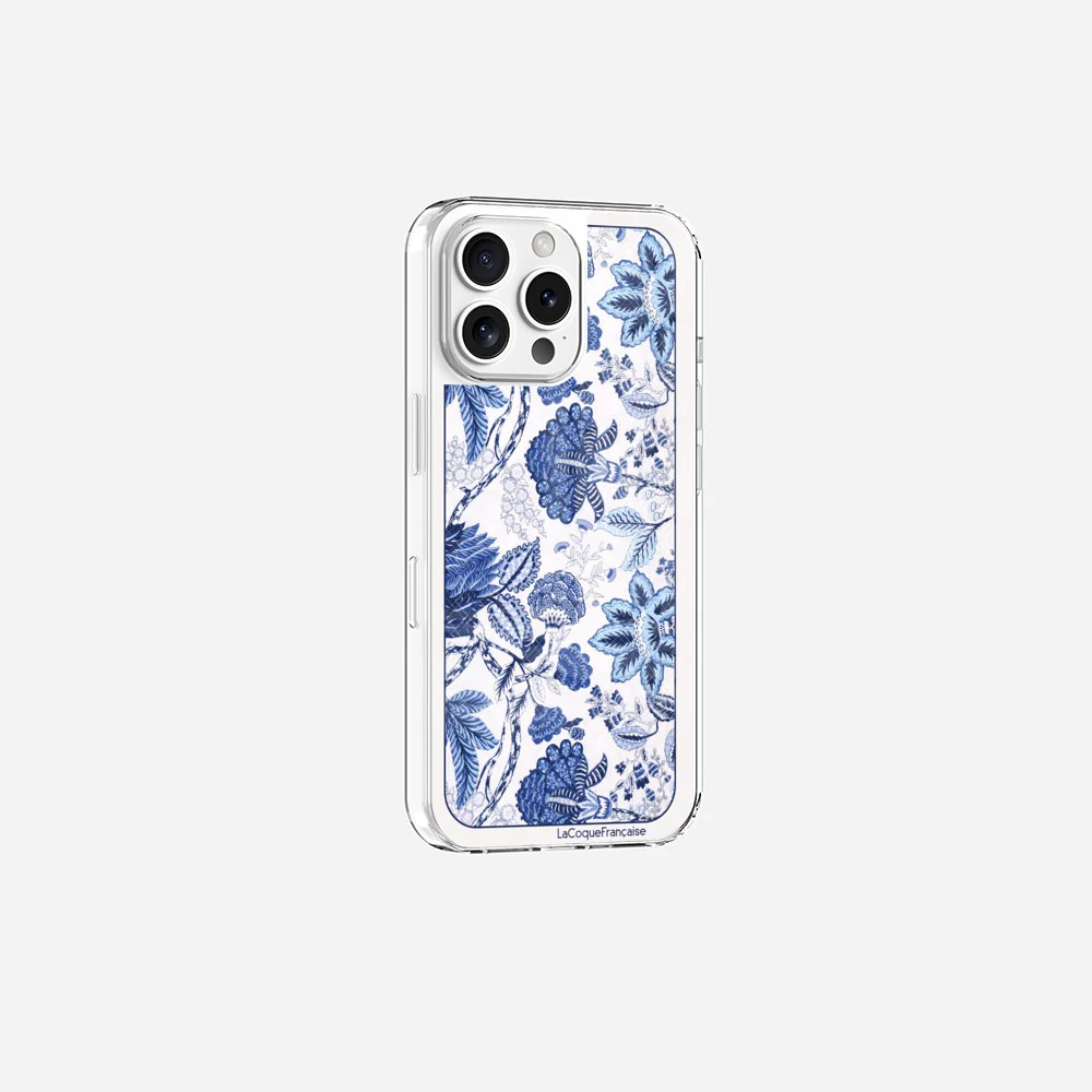 Coque Sans Anneaux Imprimee Foulard Fleurs Bleues - Image 4