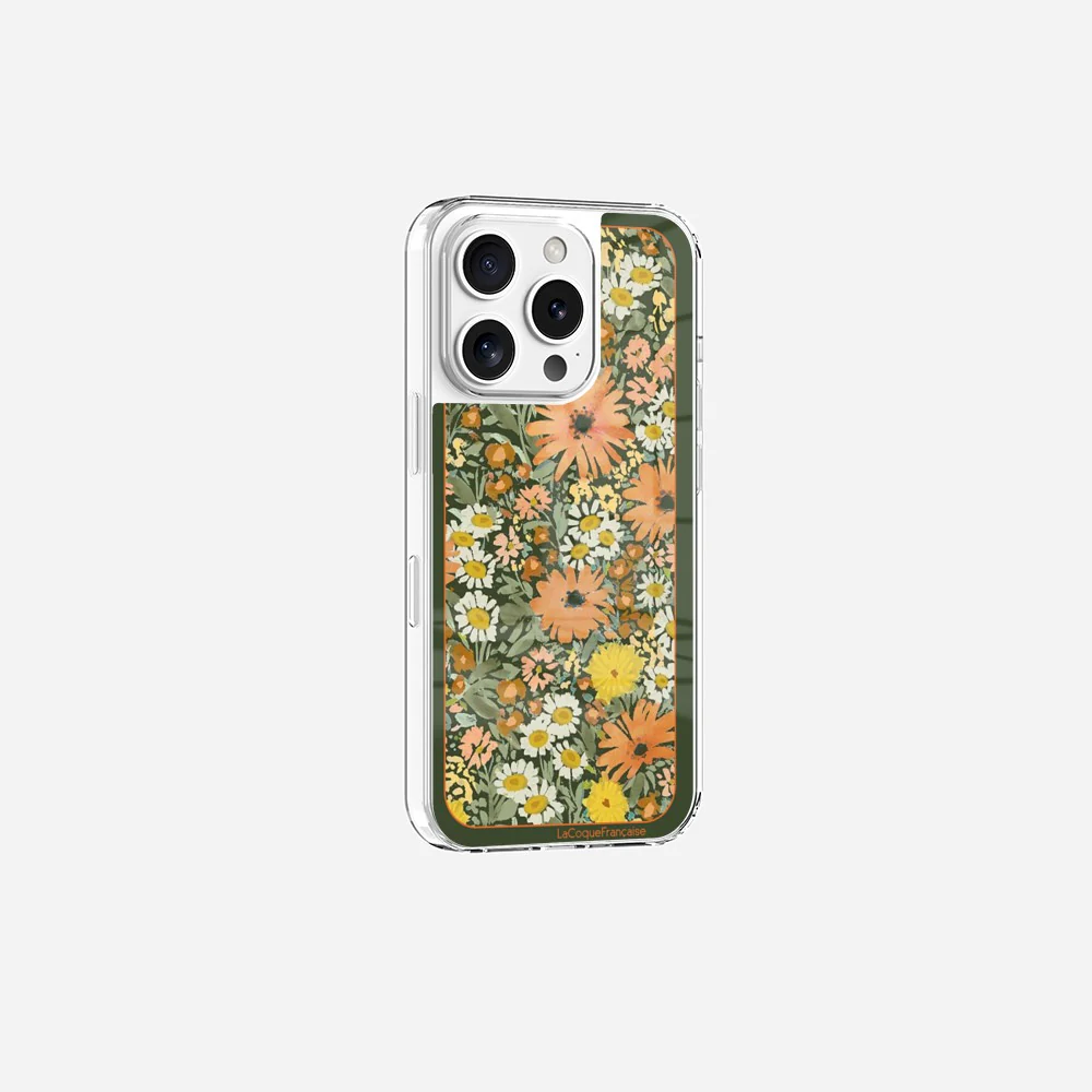 Coque Sans Anneaux Imprimee Foulard Fleurs Oranges - Image 3