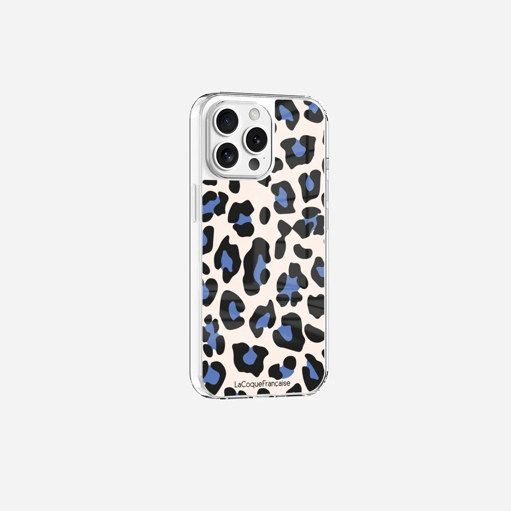 Coque Sans Anneaux Imprimee Leopard Beige Et Bleu - Image 11