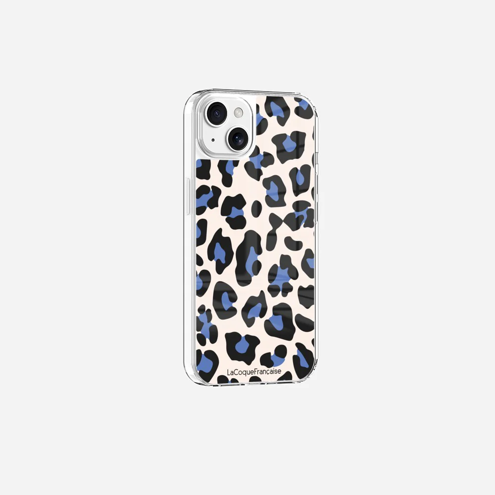 Coque Sans Anneaux Imprimee Leopard Beige Et Bleu - Image 17