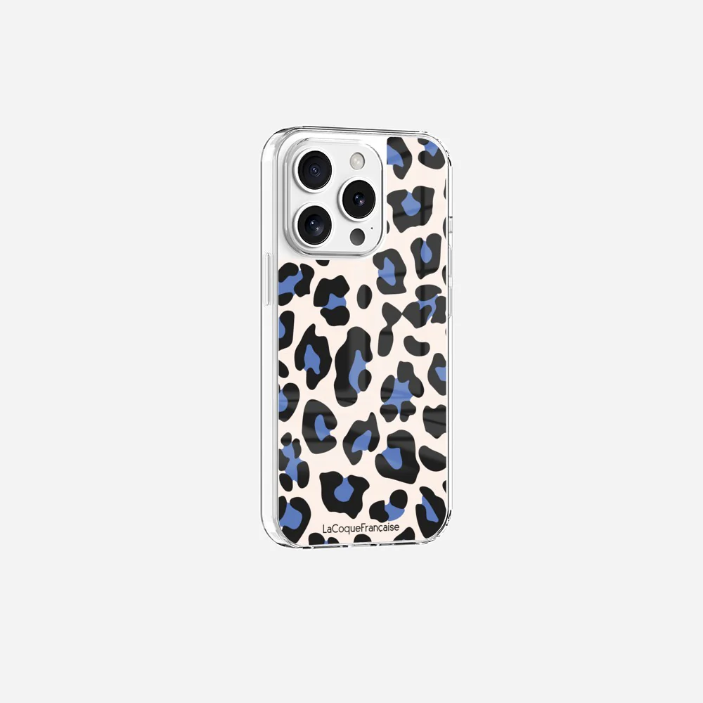 Coque Sans Anneaux Imprimee Leopard Beige Et Bleu - Image 18