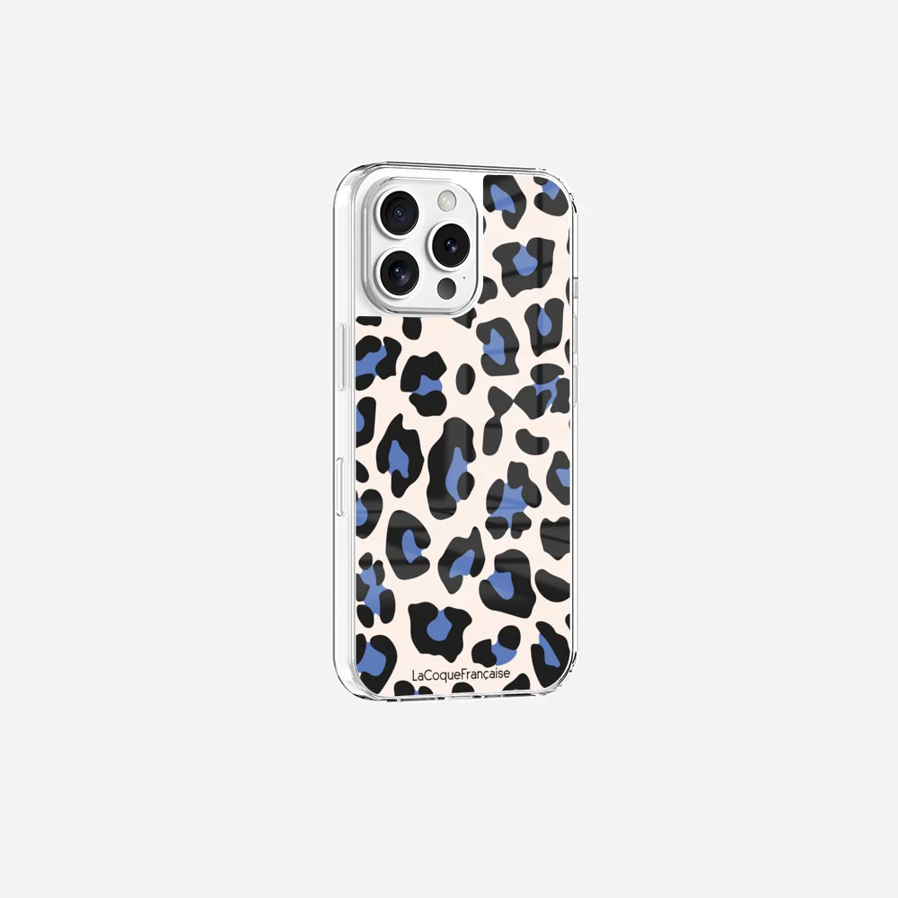 Coque Sans Anneaux Imprimee Leopard Beige Et Bleu - Image 7