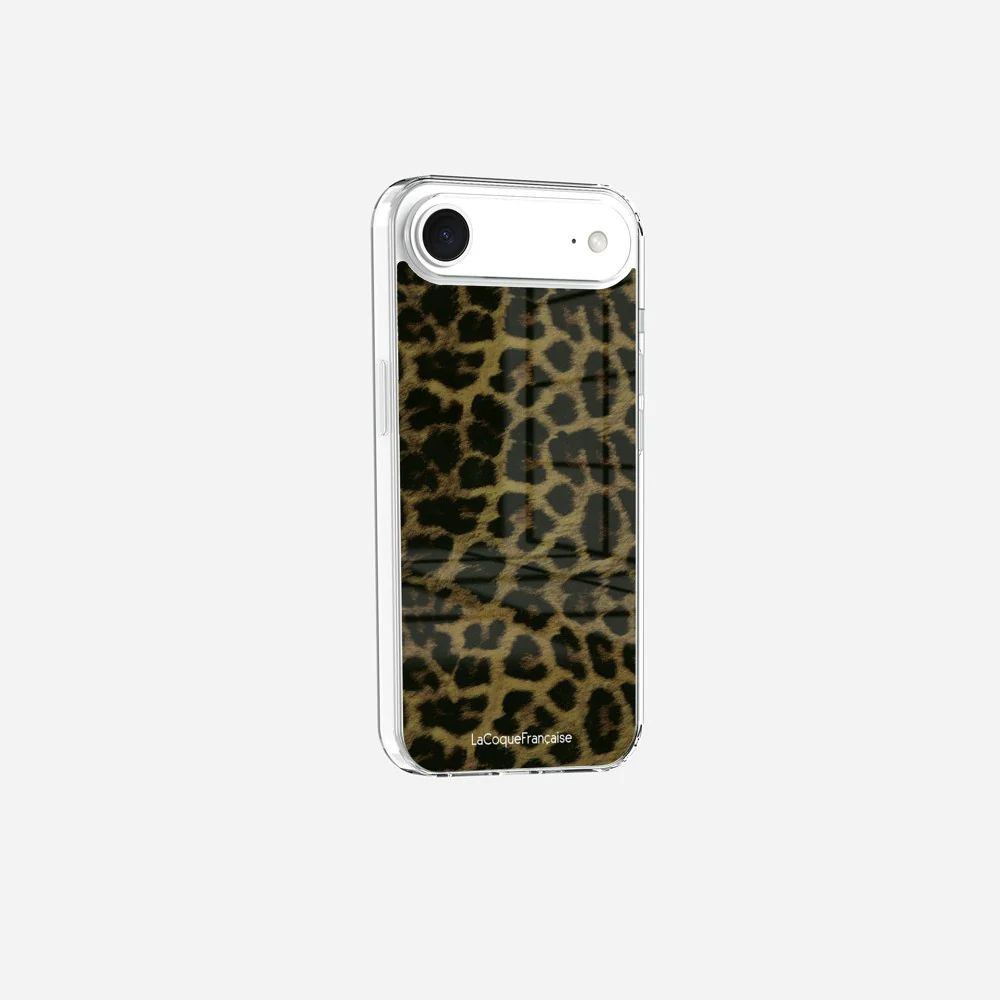 Coque Sans Anneaux Imprimee Leopard Kaki Et Noir
