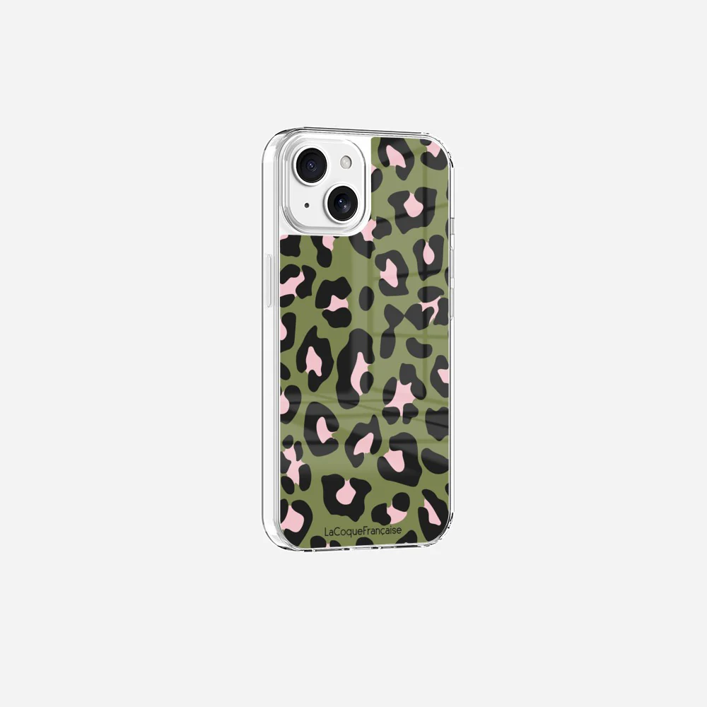 Coque Sans Anneaux Imprimee Leopard Kaki Et Rose - Image 19