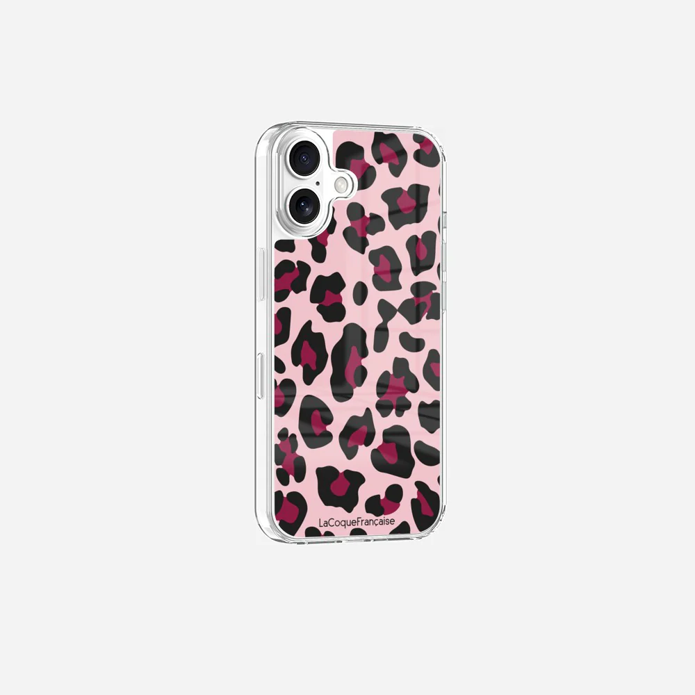 Coque Sans Anneaux Imprimee Leopard Rose Et Bordeaux - Image 7