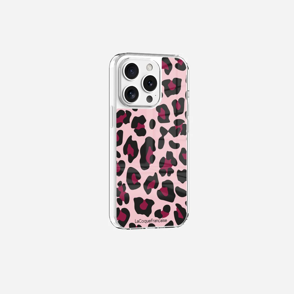 Coque Sans Anneaux Imprimee Leopard Rose Et Bordeaux - Image 9