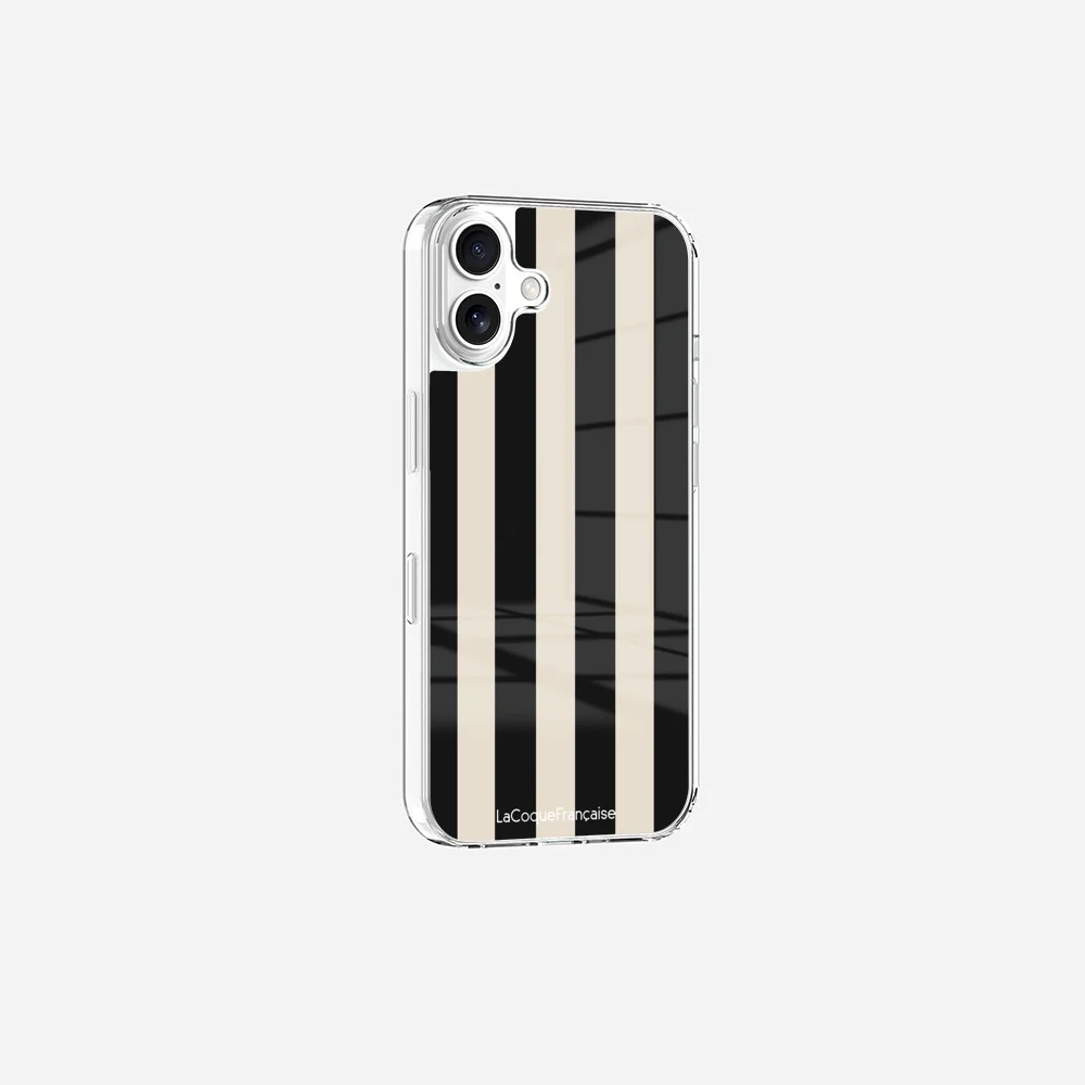 Coque Sans Anneaux Imprimee Rayure Noir Beige - Image 8